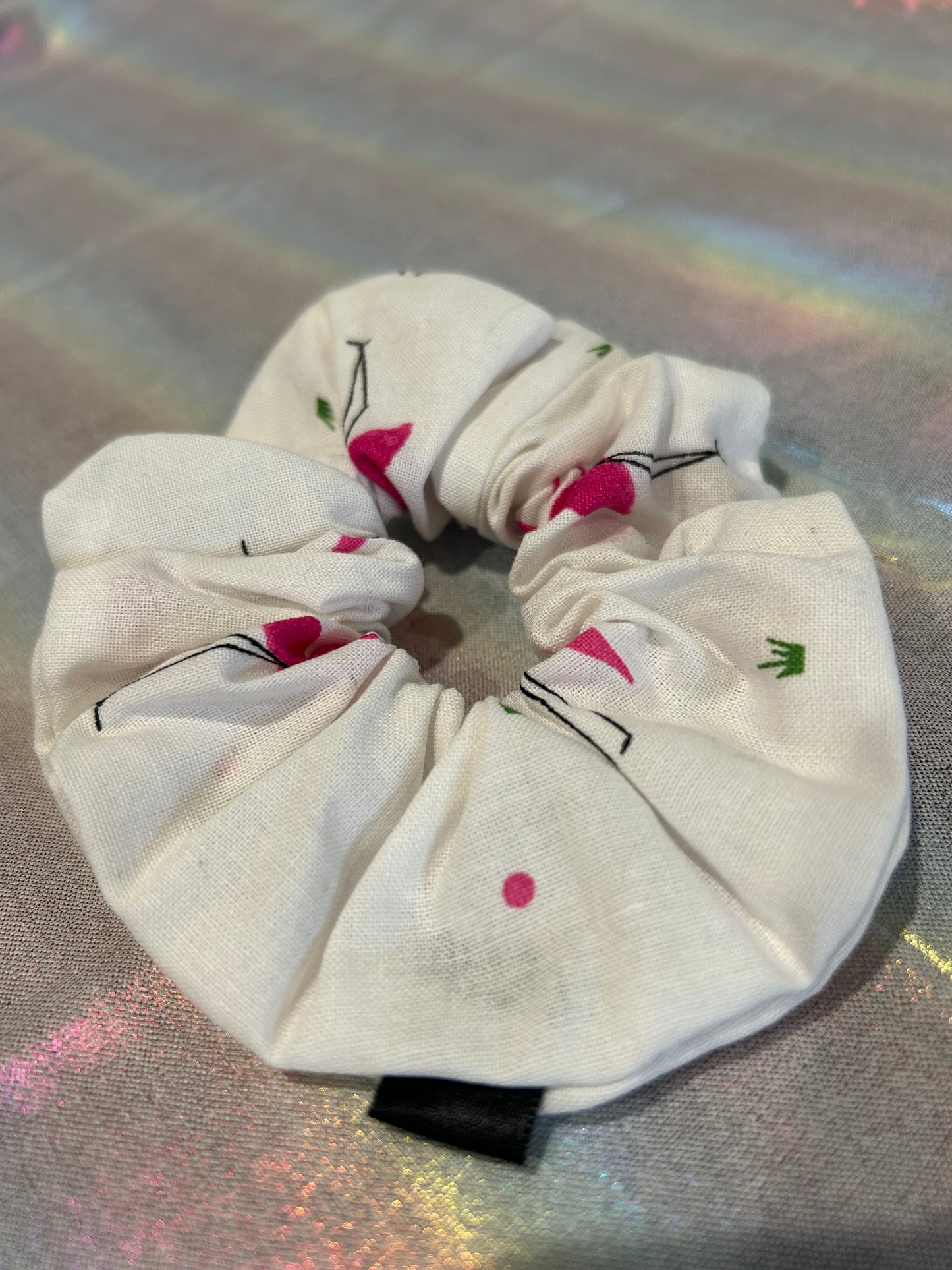 White flamingo scrunchie