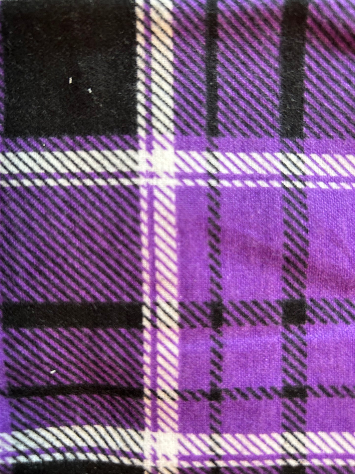 Large purple plaid scrunchie