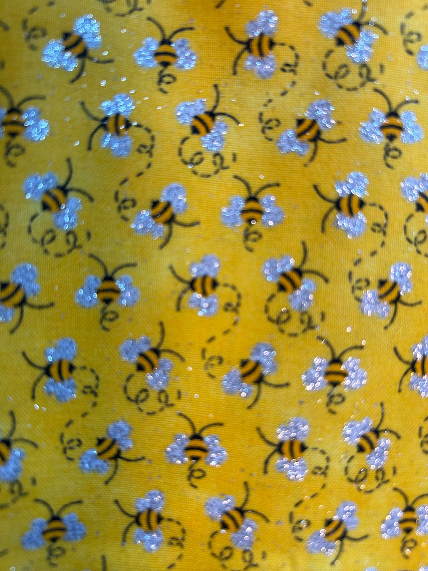 Yellow glitter bees scrunchie
