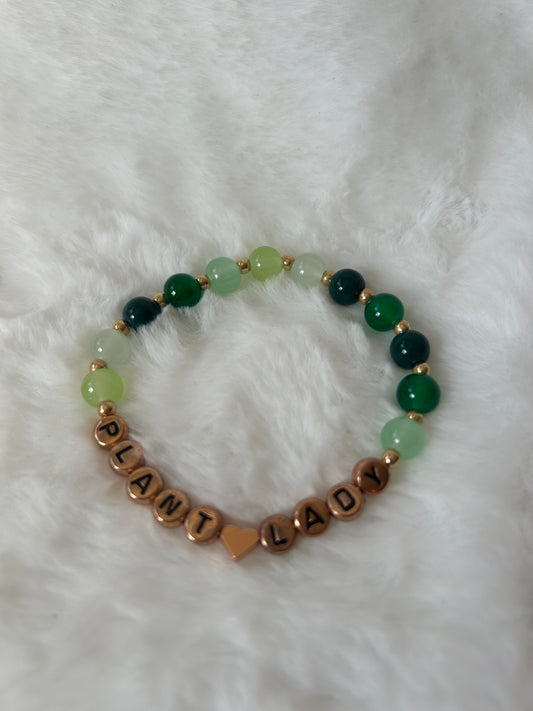 Plant lady letter bracelet