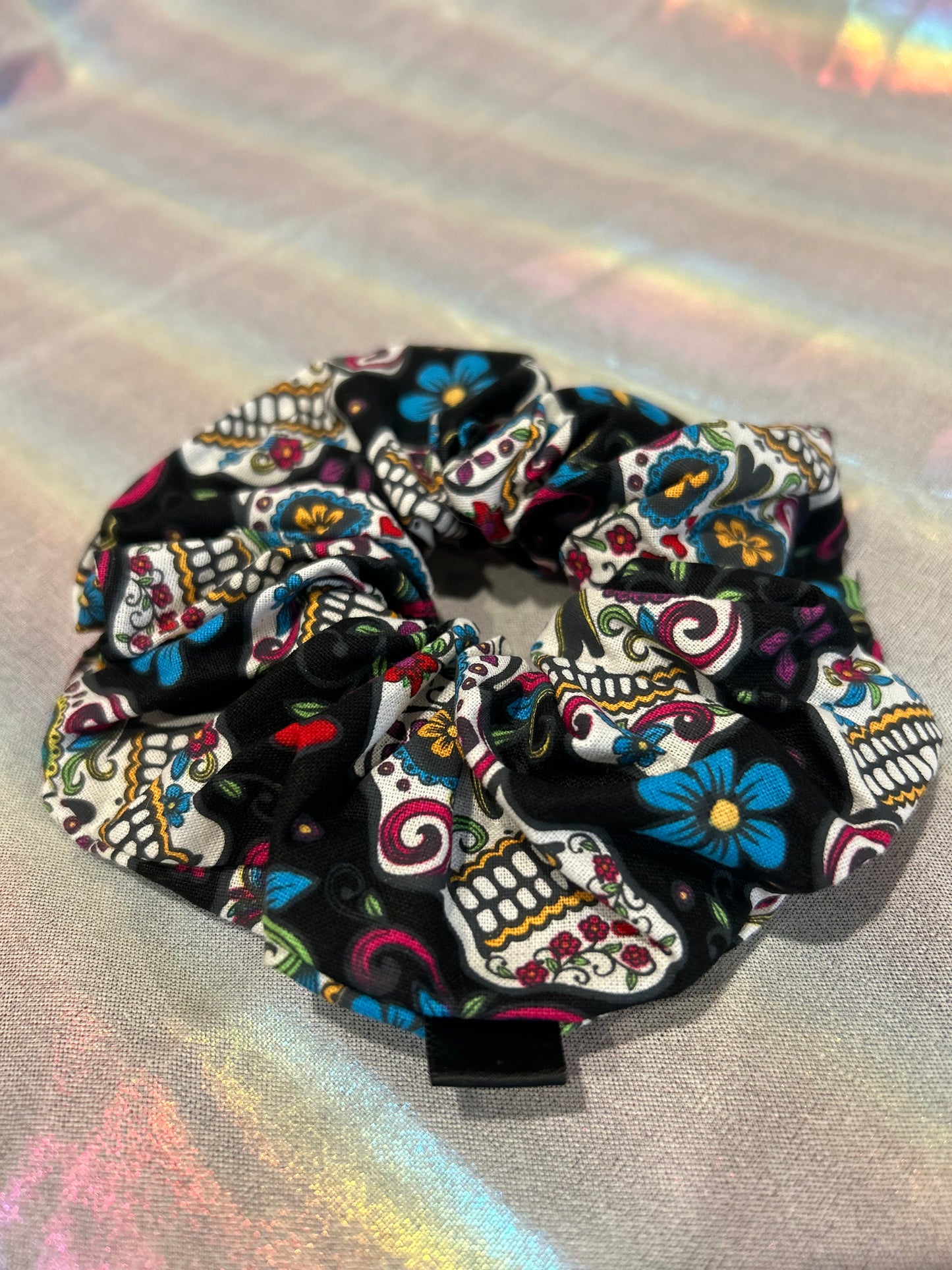 Sugar skull scrunchie