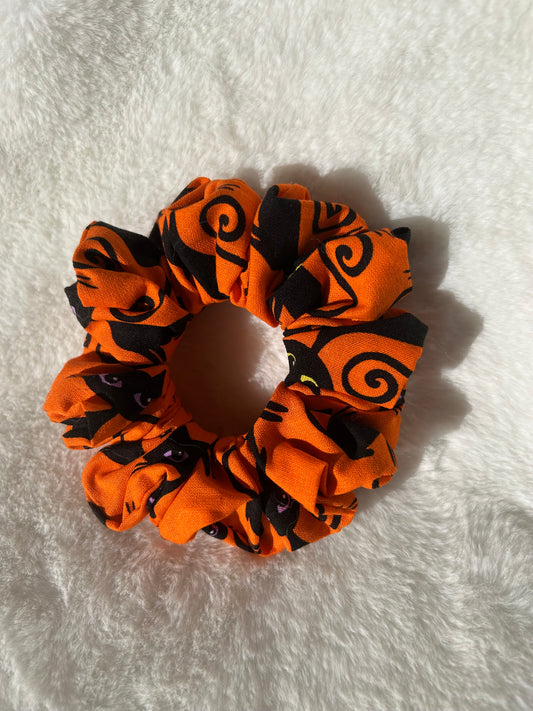 Orange black cat scrunchie