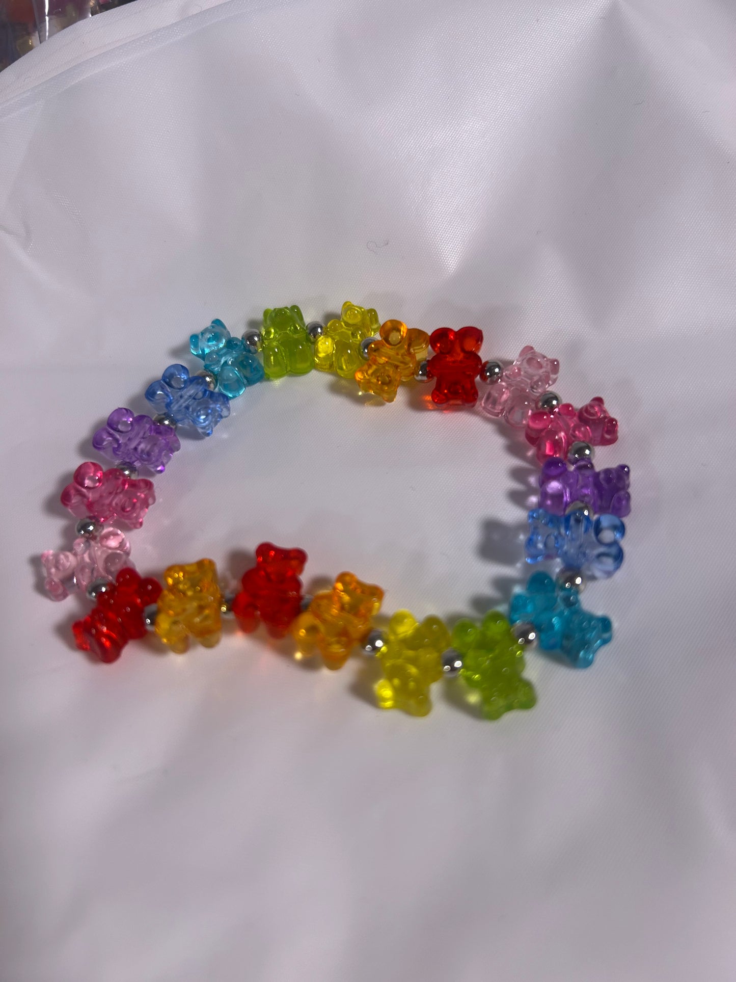 Rainbow gummy bear beaded bracelet