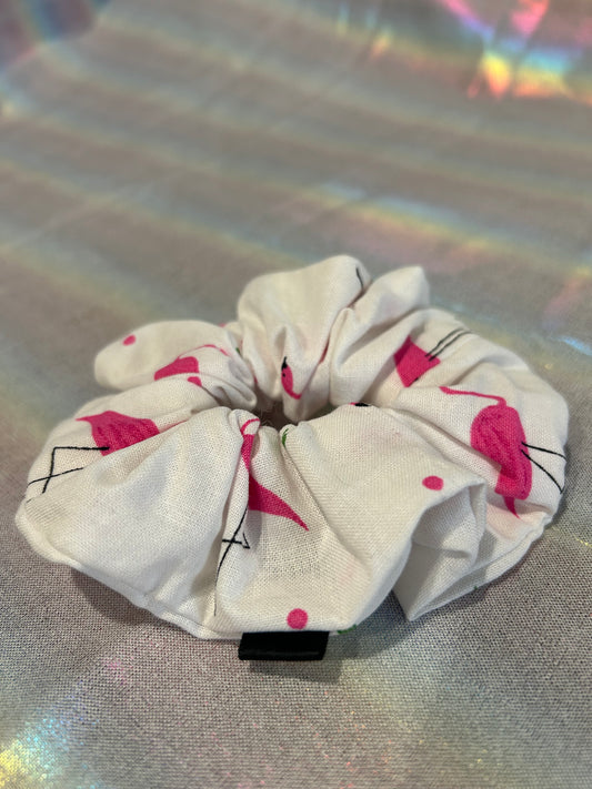 White flamingo scrunchie