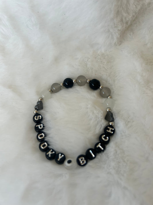 Spooky bitch letter bracelet