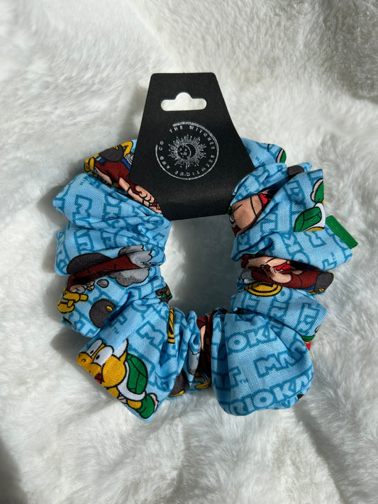 Blue Mario Kart scrunchie