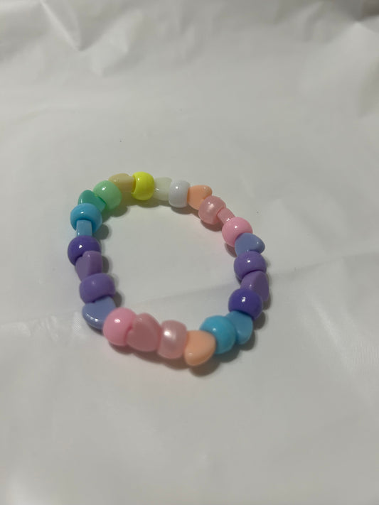 Pastel beaded heart bracelet