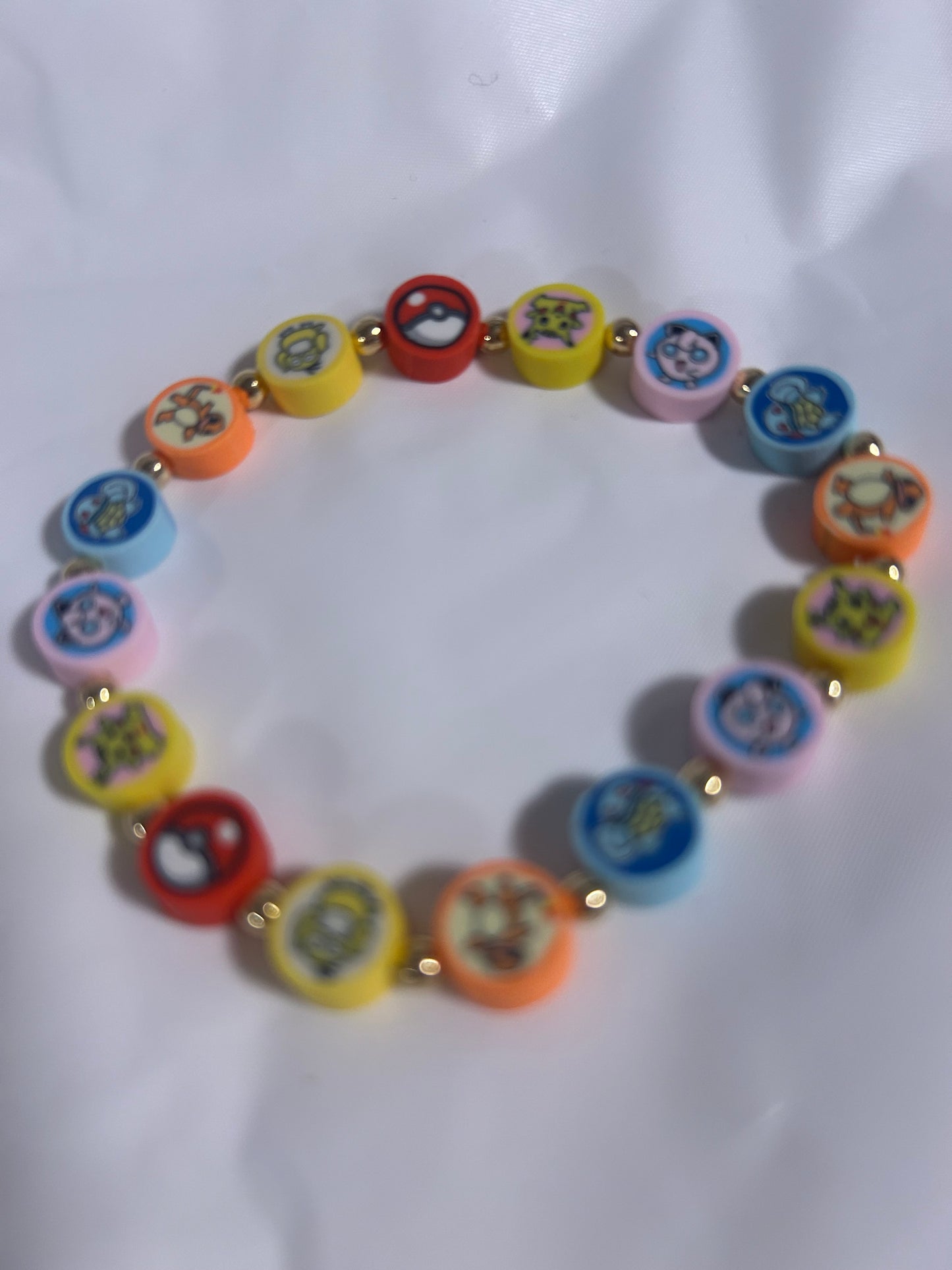 Pokemon character clay beaded bracelet