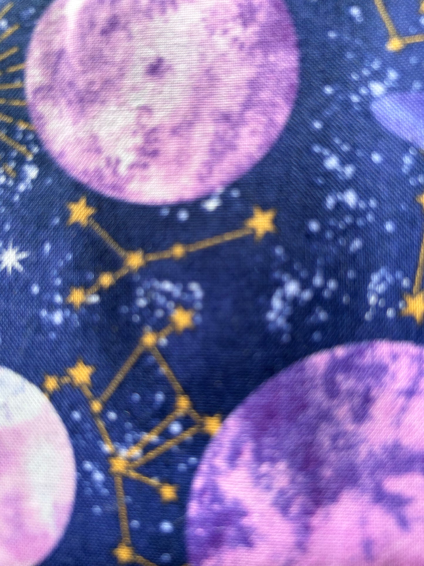 Purple moon constellation scrunchie