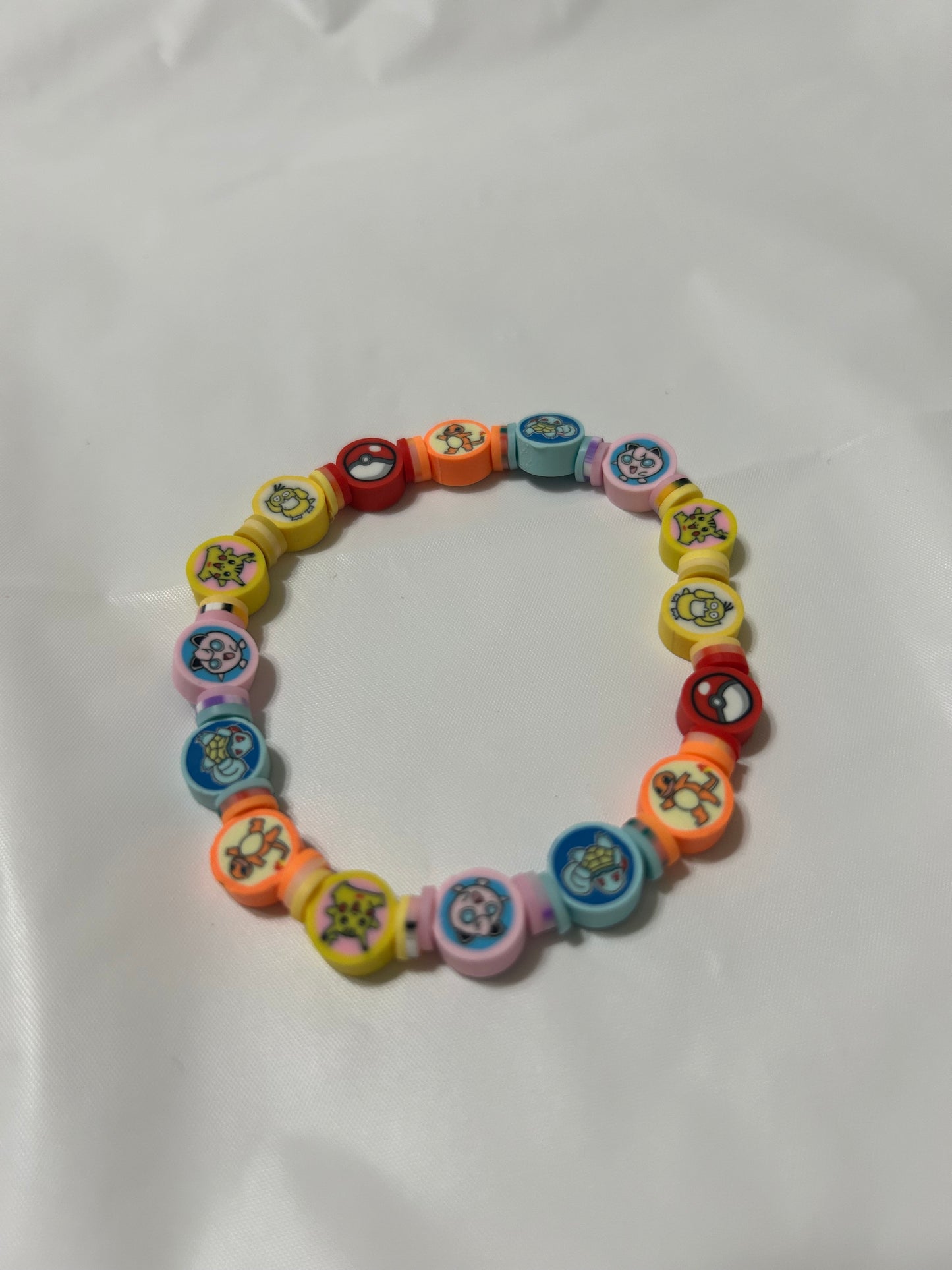 Pokemon character clay beaded bracelet