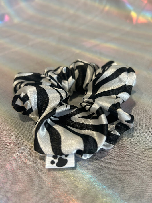 Zebra print scrunchie