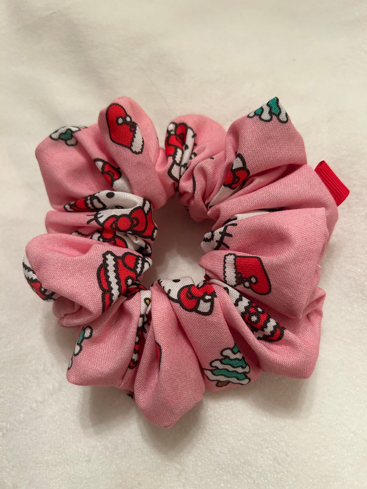 Pink Christmas Hello Kitty scrunchie