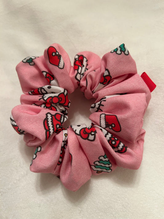 Pink Christmas Hello Kitty scrunchie