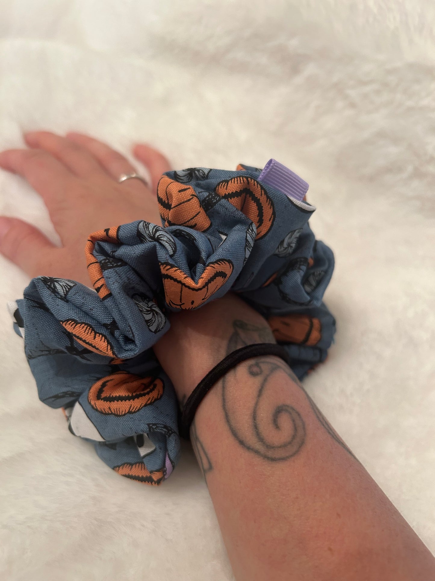 Blue jack truck or treat scrunchie