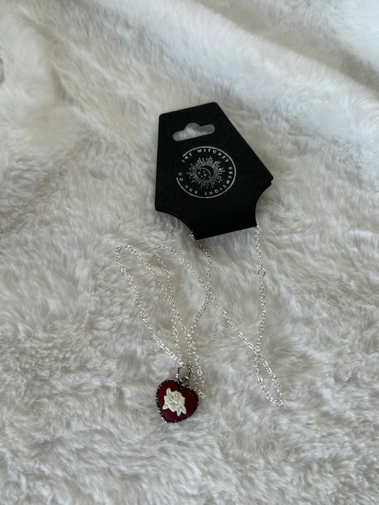 Rose and heart necklace