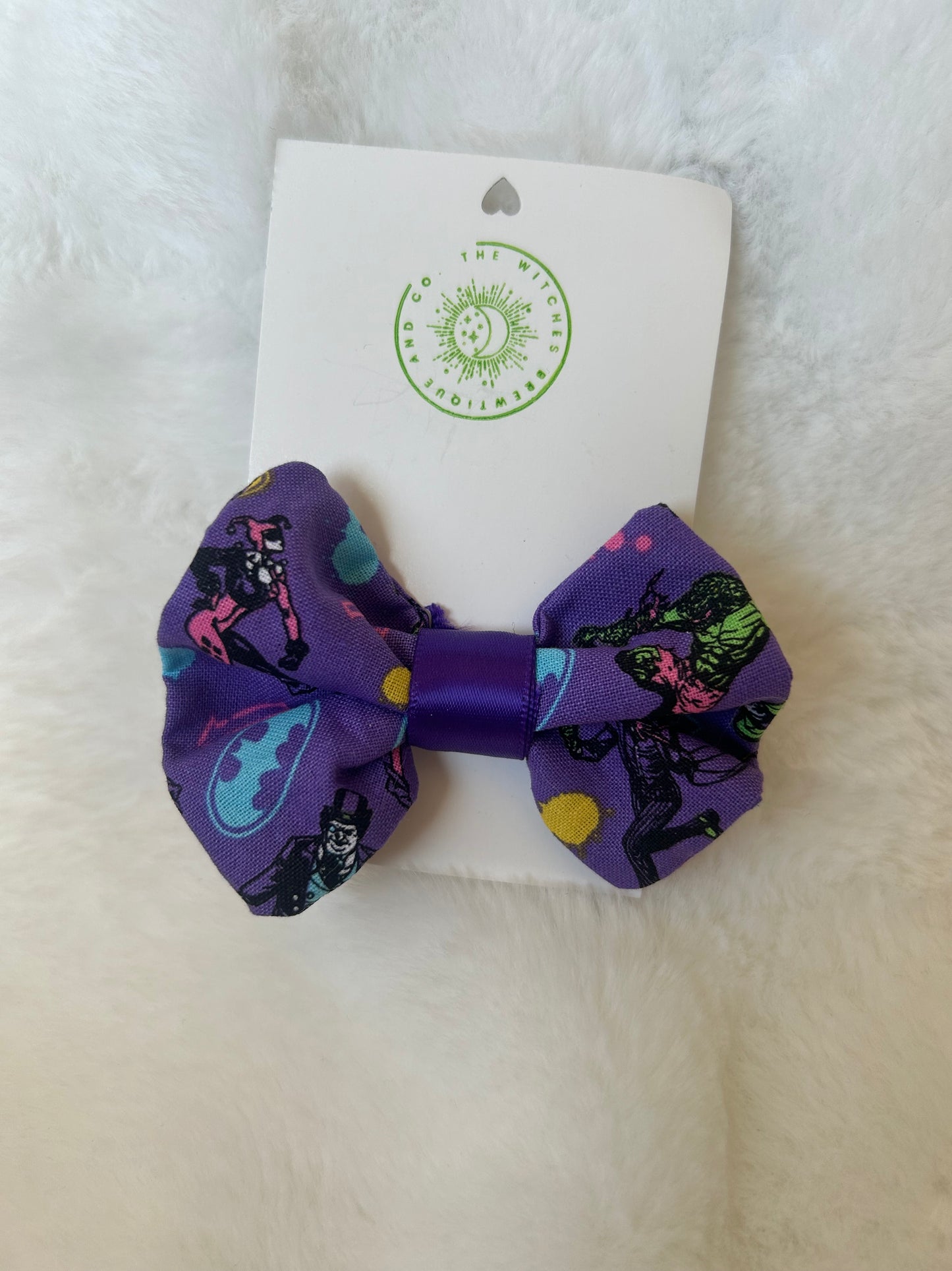 Purple Batman characters hair bow