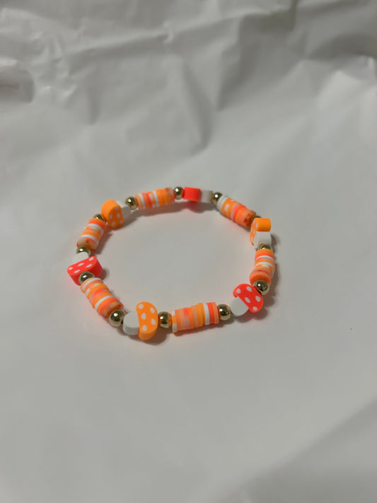 Orange mushroom bracelet