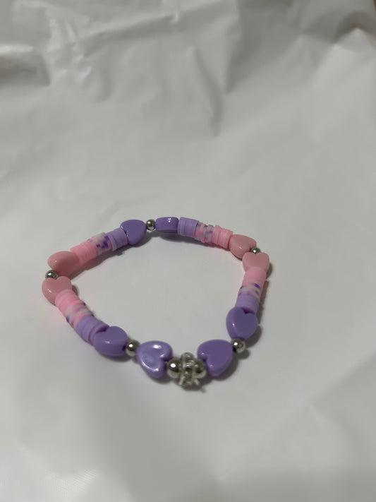 Pink and Purple Heart bracelet