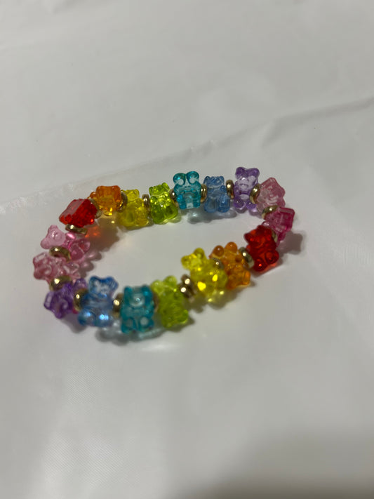 Rainbow gummy bear beaded bracelet